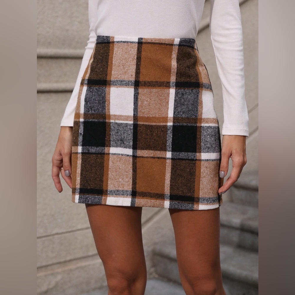 SHEIN Frenchy Plaid Skirt